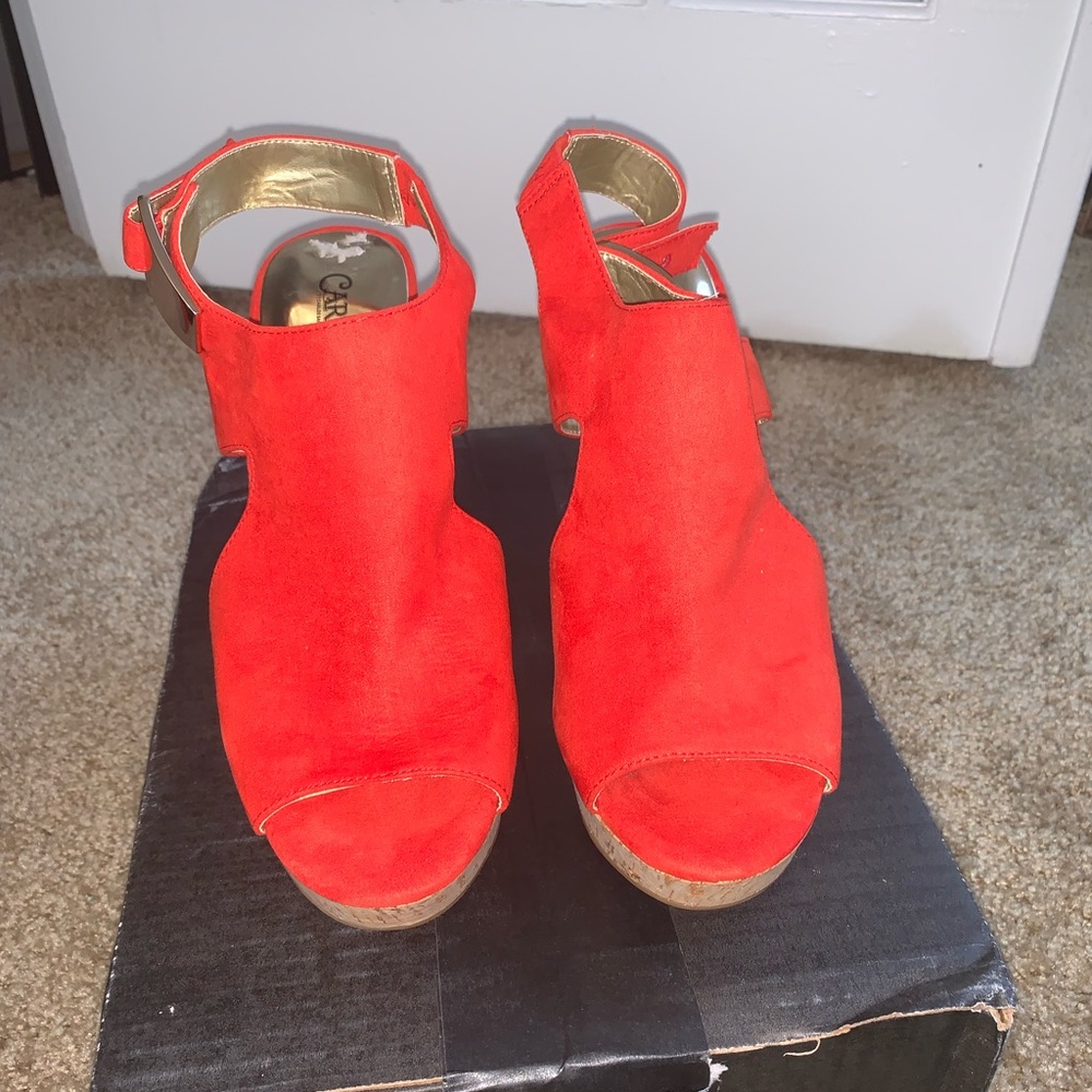 Red Platform Heels